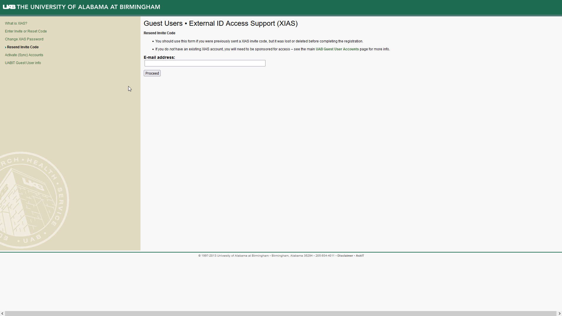 Image showing the resend invite code form.