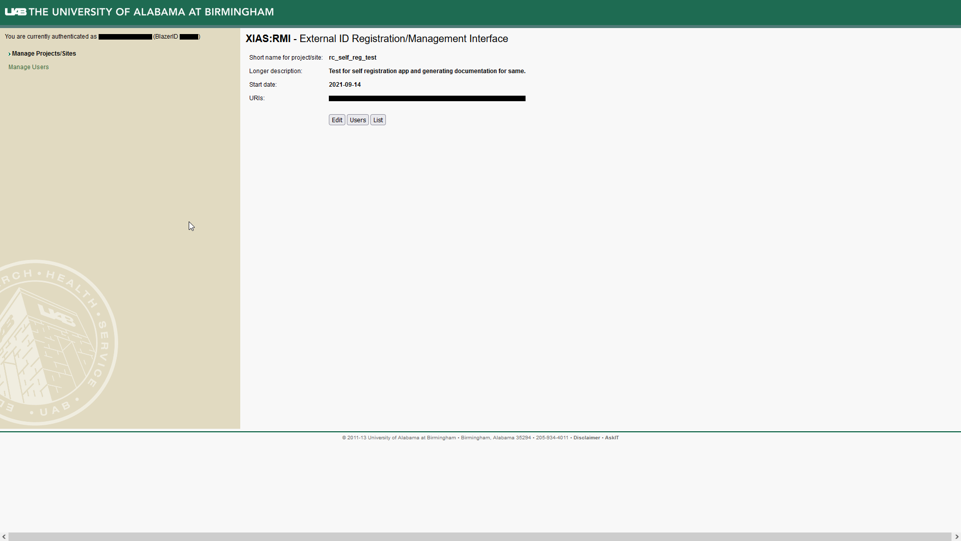 Image showing summary page for created site reflecting user entered information.